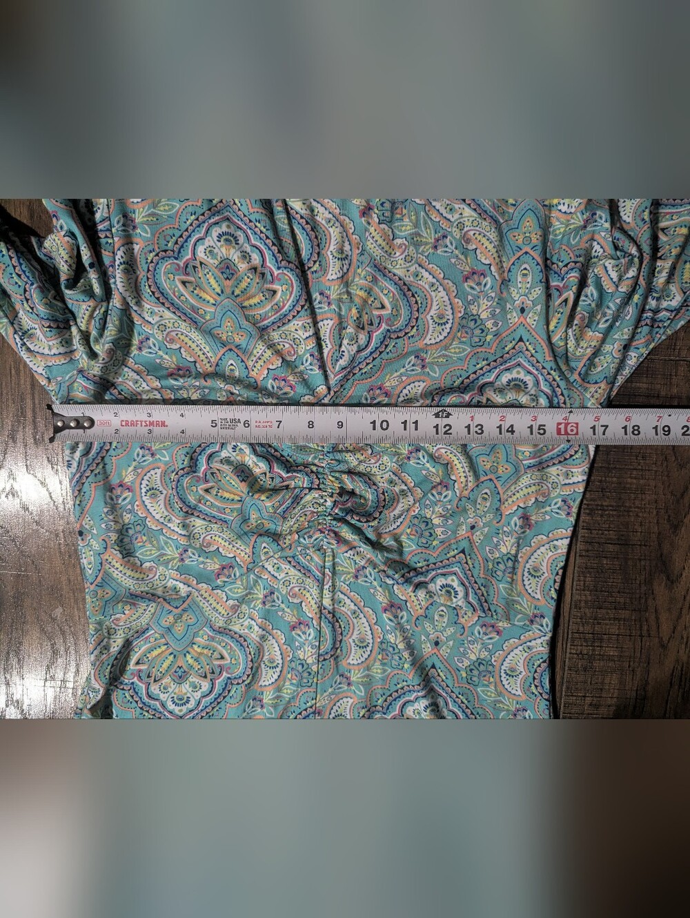 Soft Surroundings Women's Fit & Flare Midi Dress Sea Foam Green w/ Paisley Small - Picture 7 of 16